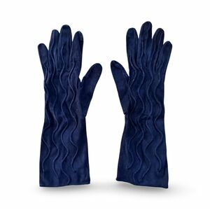 CLAUDE MONTANA Elegant Navy Blue Women's Gloves